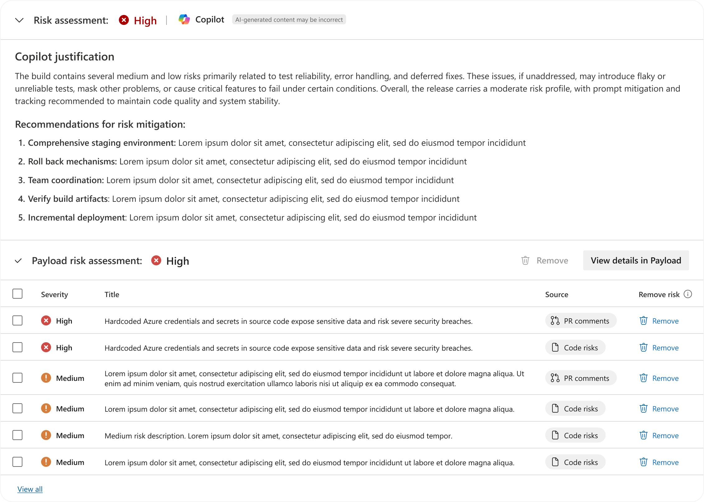 Azure Build Health Release Summary screenshot